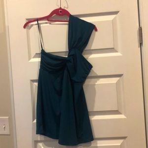 Loft hunter green one shoulder top